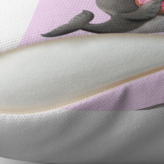 Alternate view of Cute Narwhal with donut Throw Pillow