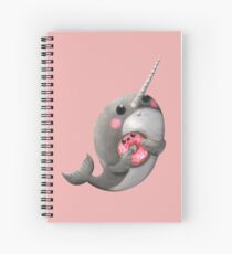 Cute Narwhal with donut Spiral Notebook