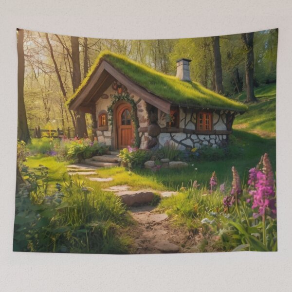 Item preview, Wildwood Witch Cottage Surrounded by Floral Magic designed and sold by BlareBlare.