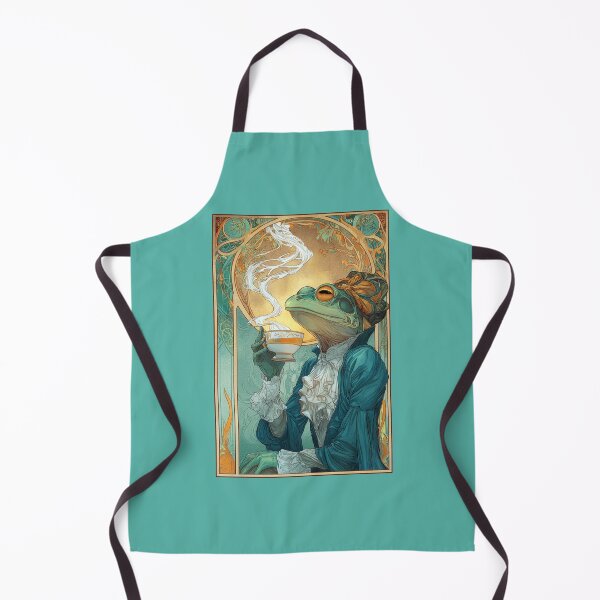 Item preview, Fancy Art Nouveau Frog Sips Tea designed and sold by Tridentulus.