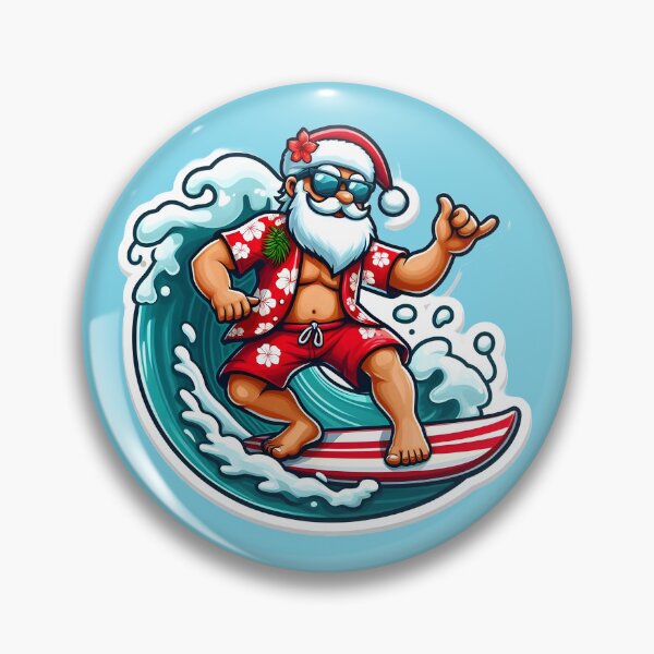 Item preview, Surfing Santa Shaka - Tropical Christmas designed and sold by GREENZ0NE.