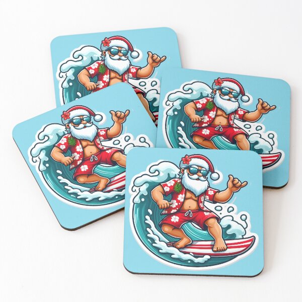 Item preview, Surfing Santa Shaka - Tropical Christmas designed and sold by GREENZ0NE.