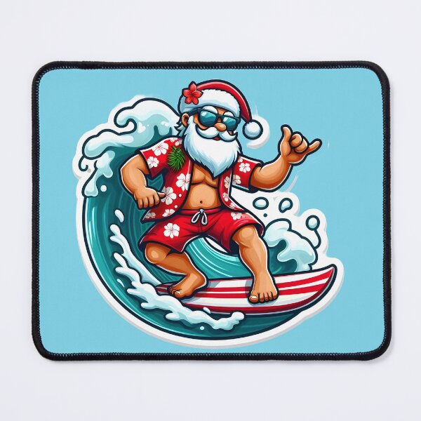 Item preview, Surfing Santa Shaka - Tropical Christmas designed and sold by GREENZ0NE.