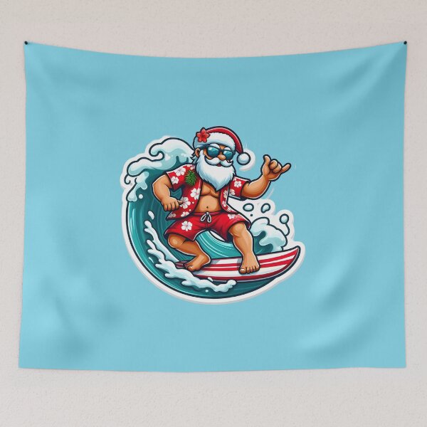 Item preview, Surfing Santa Shaka - Tropical Christmas designed and sold by GREENZ0NE.