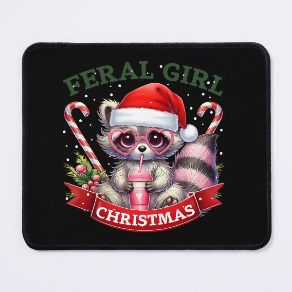 Item preview, Feral Girl Christmas Raccoon Tee designed and sold by LarryMBrown.
