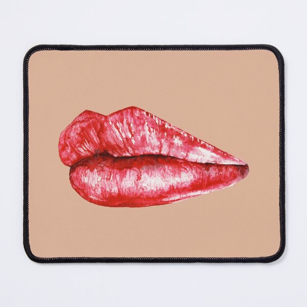 Item preview, Red Glossy Lips Illustration – Bold Beauty & Fashion Aesthetic Art designed and sold by Rangmanch.