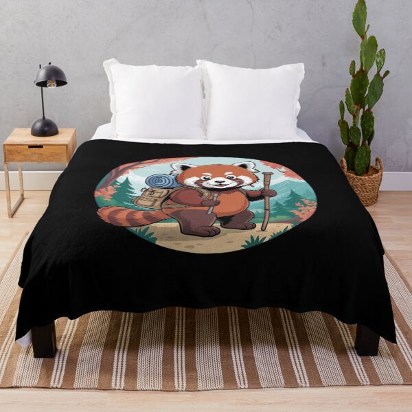 Item preview, Cute Red Panda Hiking Explorer with Backpack designed and sold by DetroitMug.