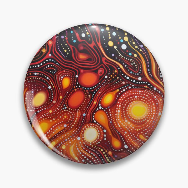 Item preview, Aboriginal Inspired Dot Art - Hot Lava Features designed and sold by GrinGalore.