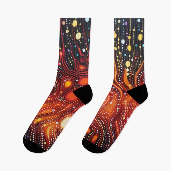 Item preview, Aboriginal Inspired Dot Art - Hot Lava Features designed and sold by GrinGalore.