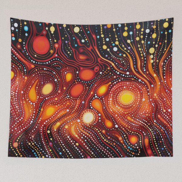 Item preview, Aboriginal Inspired Dot Art - Hot Lava Features designed and sold by GrinGalore.