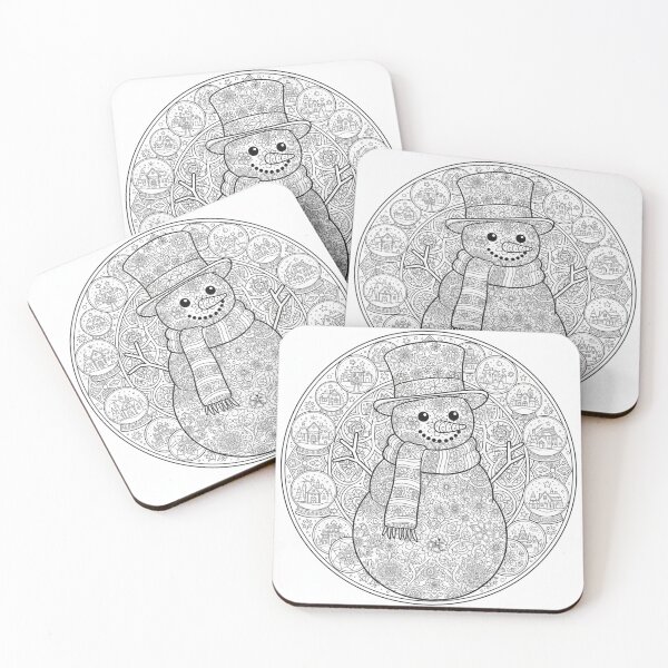 Item preview, Cozy Mandala Snowman Winter Art designed and sold by ArtisticVlad.