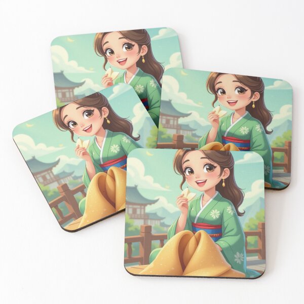 Item preview, Japanese Girl With A Fortune Cookie designed and sold by ArtQueen777.