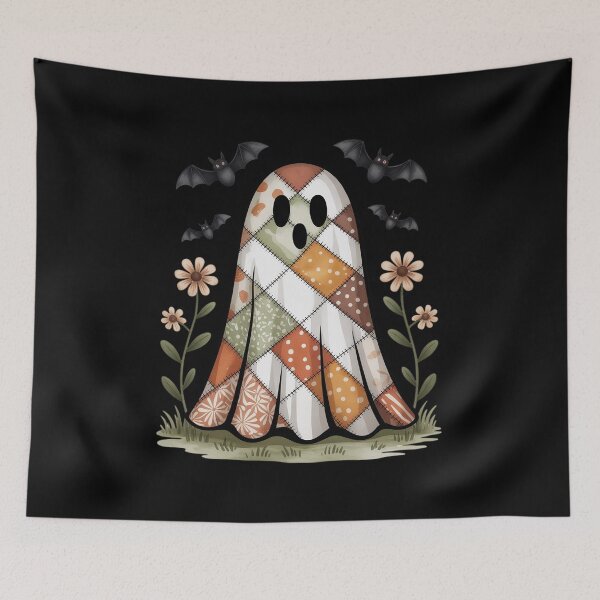 Item preview, Cute Spooky Patchwork Floral Ghost Chicken Halloween designed and sold by CultureSpec.
