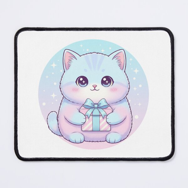 Item preview, Pastel Kitty Holding Present | Kawaii Kitten Artwork designed and sold by CutePetss.