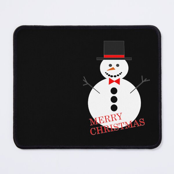 Item preview, A white snowman with a black hat wishes you a Merry Christmas. designed and sold by pixperienz4u.