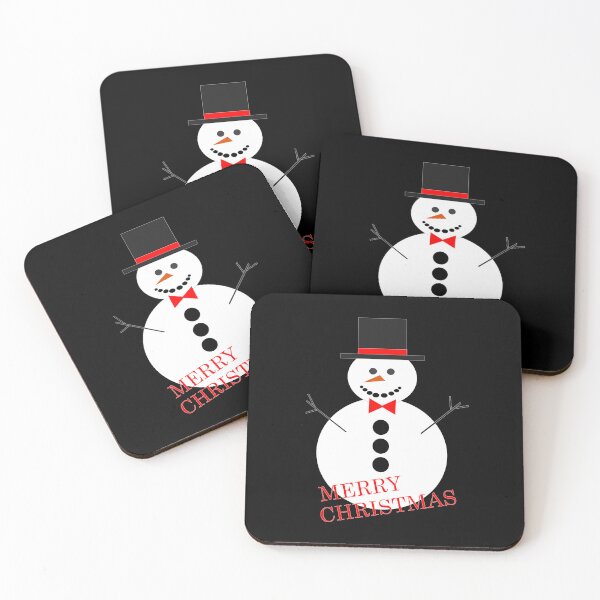 Item preview, A white snowman with a black hat wishes you a Merry Christmas. designed and sold by pixperienz4u.