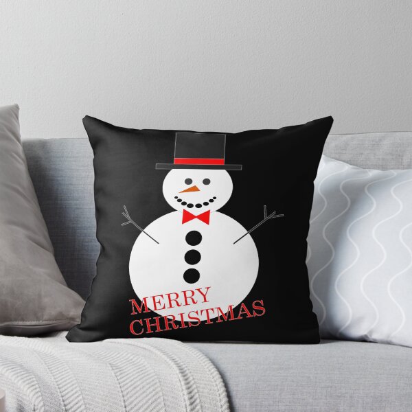 Item preview, A white snowman with a black hat wishes you a Merry Christmas. designed and sold by pixperienz4u.