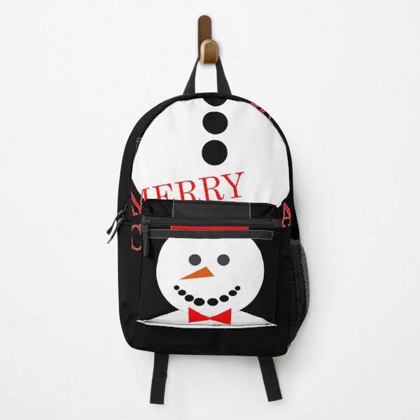 Item preview, A white snowman with a black hat wishes you a Merry Christmas. designed and sold by pixperienz4u.