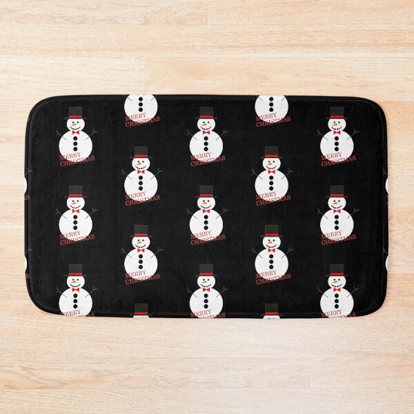 Item preview, A white snowman with a black hat wishes you a Merry Christmas. designed and sold by pixperienz4u.