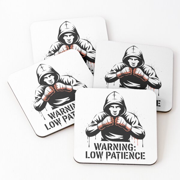 Item preview, Warning: Low Patience – Funny Martial Arts Street-Art Fighter Design designed and sold by WSPrintCrafter.