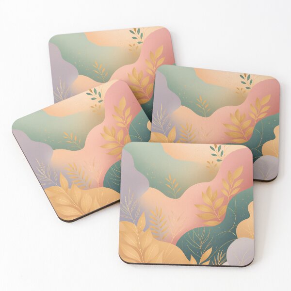Item preview, Golden Botanical Abstract Landscape – Pastel Minimal Art designed and sold by DanjerBoi.