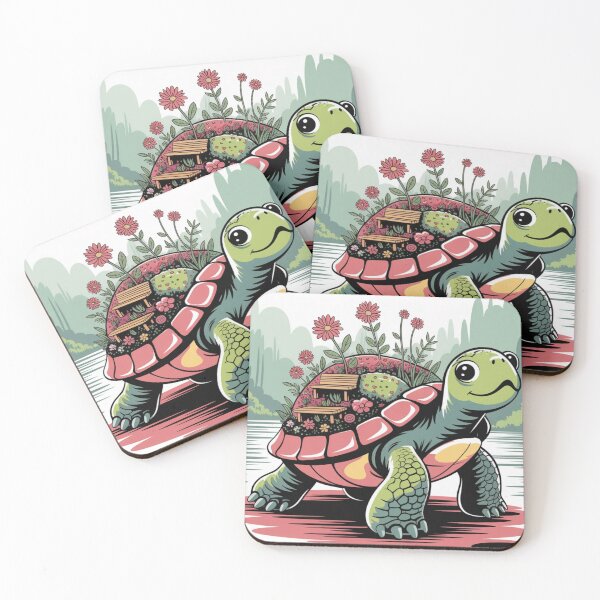 Item preview, Turtle with a Garden on Her Shell designed and sold by HappySproutArt.