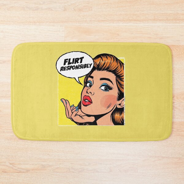 Item preview, FLIRT RESPONSIBLY Pop Art Comic Girl - Flirty Retro Quote Design designed and sold by ConfuseLab Alt.