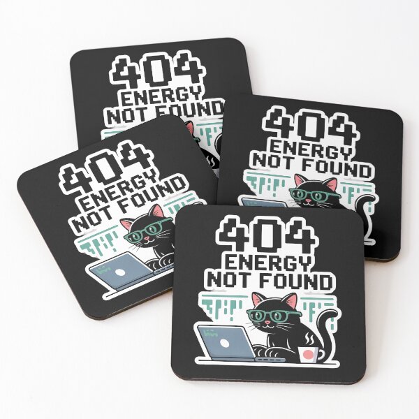 Item preview, 404 Energy Not Found - Funny Coding Cat Programmer Humor designed and sold by MoodDose.