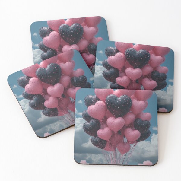 Item preview, Cute heart-shaped balloons in the pastel-colored sky designed and sold by Mianku | Für das Leben.