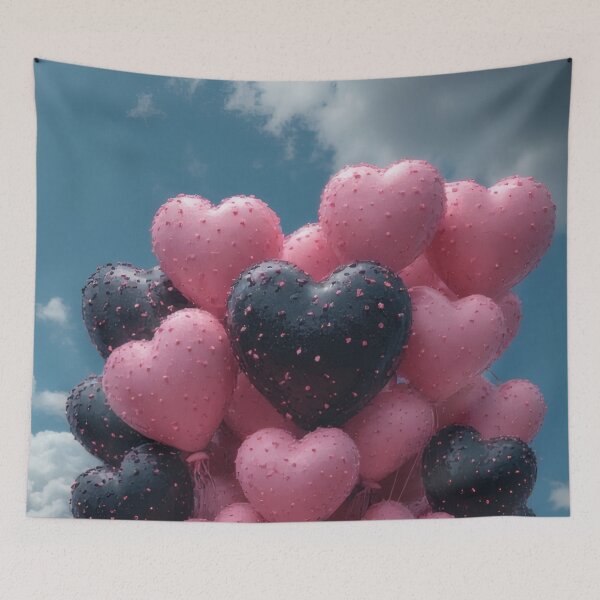 Item preview, Cute heart-shaped balloons in the pastel-colored sky designed and sold by Mianku | Für das Leben.