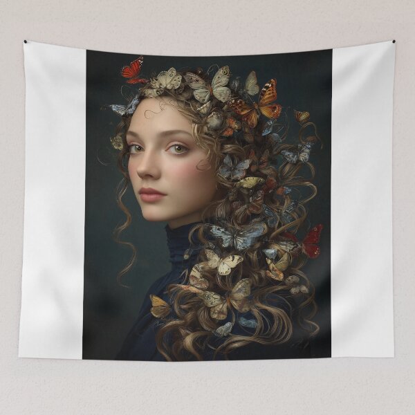 Item preview, Woman with Butterfly Adorned Hair designed and sold by lautir.