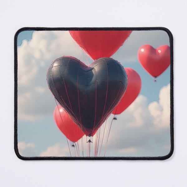 Item preview, Heart-shaped balloons above a blooming flower field designed and sold by Mianku | Für das Leben.
