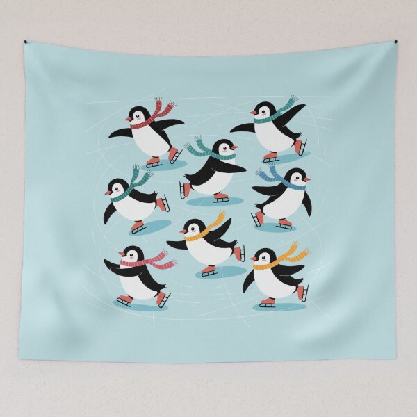 Item preview, Skating Penguins Christmas designed and sold by Prints-by-Olaf.