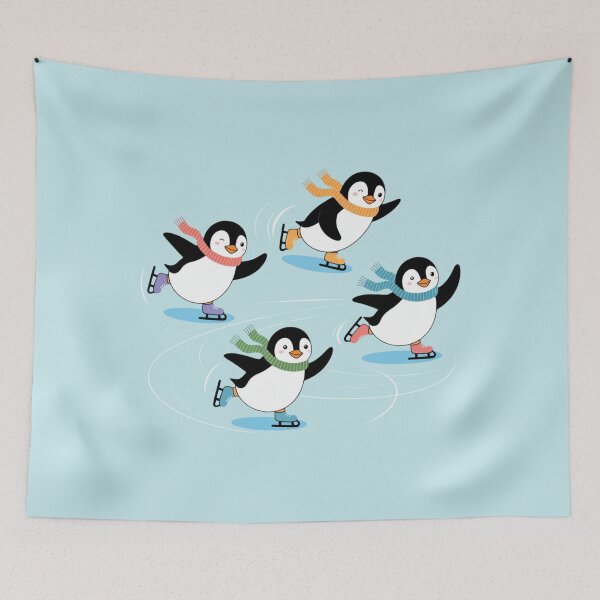 Item preview, Skating Penguins Christmas designed and sold by Prints-by-Olaf.