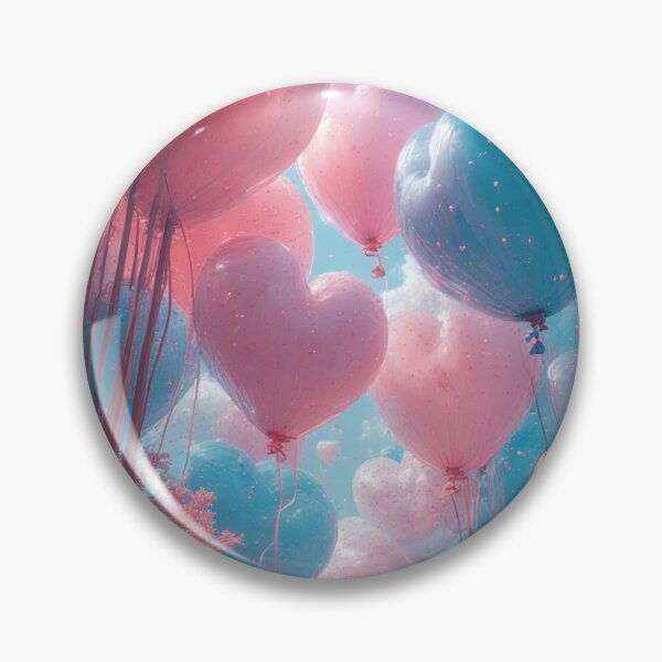 Item preview, Heart-shaped balloons float above blossoming trees. designed and sold by Mianku | Für das Leben.