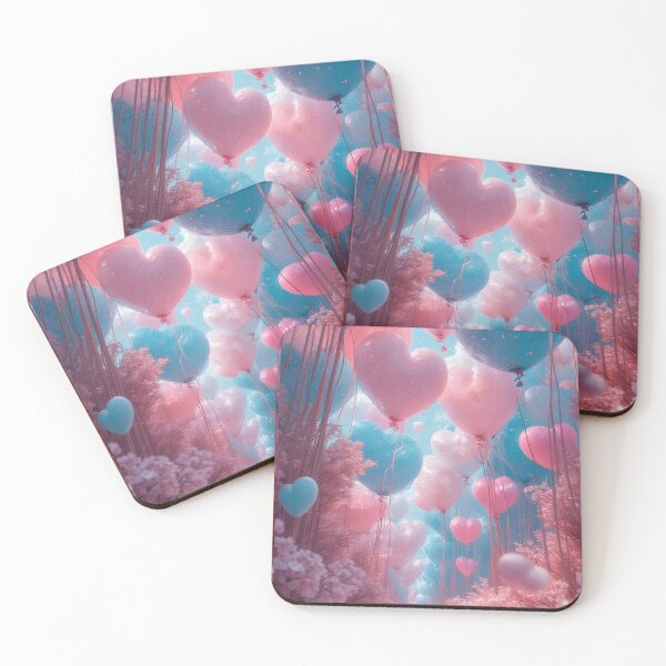 Item preview, Heart-shaped balloons float above blossoming trees. designed and sold by Mianku | Für das Leben.