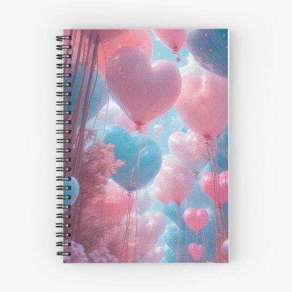 Item preview, Heart-shaped balloons float above blossoming trees. designed and sold by Mianku | Für das Leben.