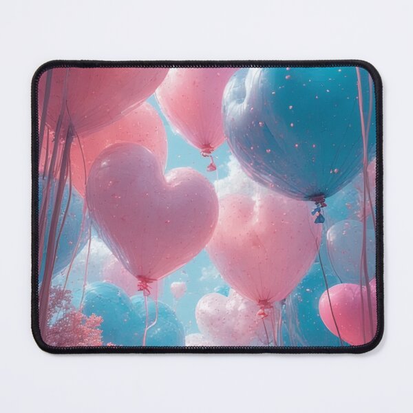 Item preview, Heart-shaped balloons float above blossoming trees. designed and sold by Mianku | Für das Leben.