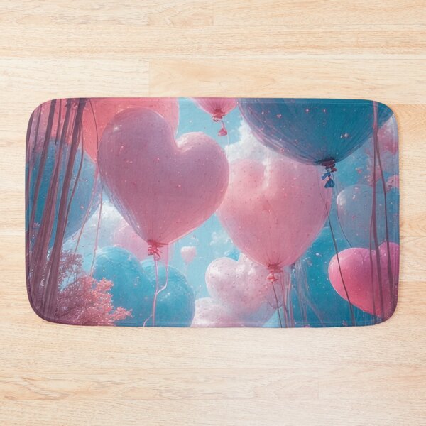 Item preview, Heart-shaped balloons float above blossoming trees. designed and sold by Mianku | Für das Leben.