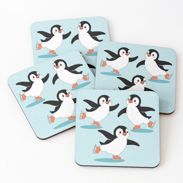 Item preview, Skating Penguins Christmas designed and sold by Prints-by-Olaf.