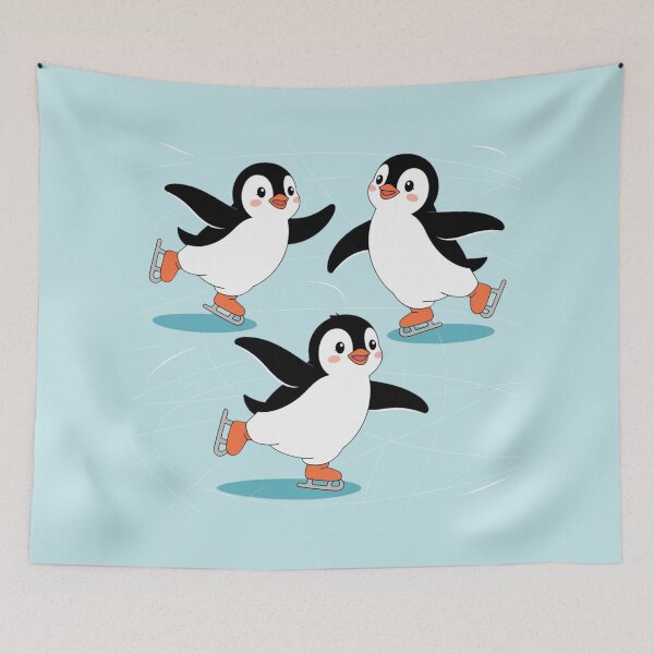Item preview, Skating Penguins Christmas designed and sold by Prints-by-Olaf.