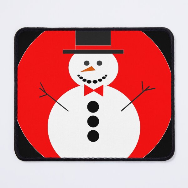 Item preview, White snowman with a black hat on a red background designed and sold by pixperienz4u.