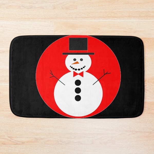 Item preview, White snowman with a black hat on a red background designed and sold by pixperienz4u.