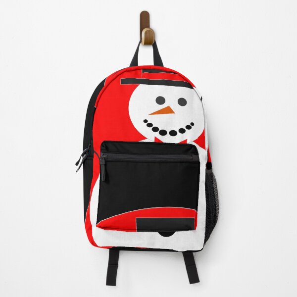 Item preview, White snowman with a black hat on a red background designed and sold by pixperienz4u.