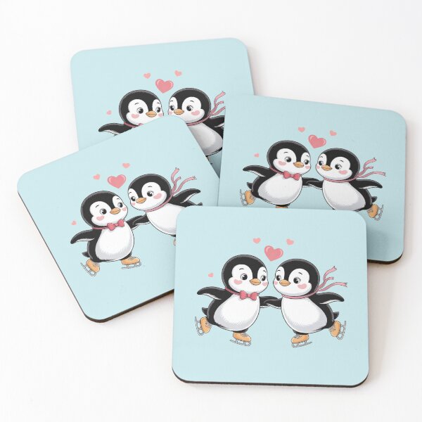 Item preview, Skating Penguins Christmas Valentine's Day designed and sold by Prints-by-Olaf.