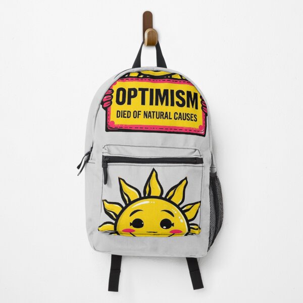Item preview, Optimism Died of Natural Causes Sun - Comic Sarcasm Quote designed and sold by ConfuseLab Alt.