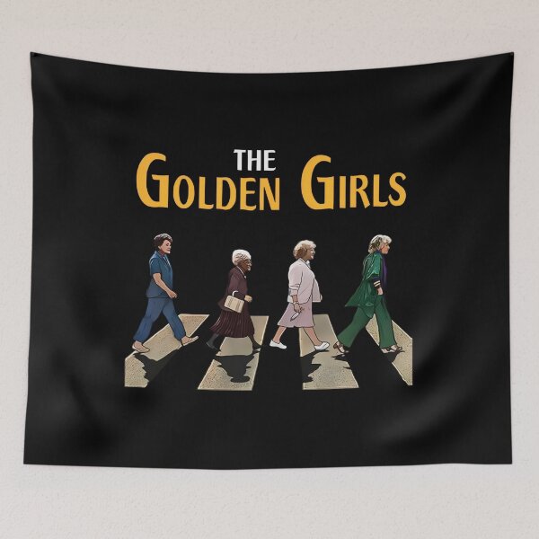 Item preview, The Golden Girl Crossing Road Vintage, Funny Sitcom Parody, Classic Rock & TV Mashup, Golden Girls Abbey Road designed and sold by johnfitz-tee.