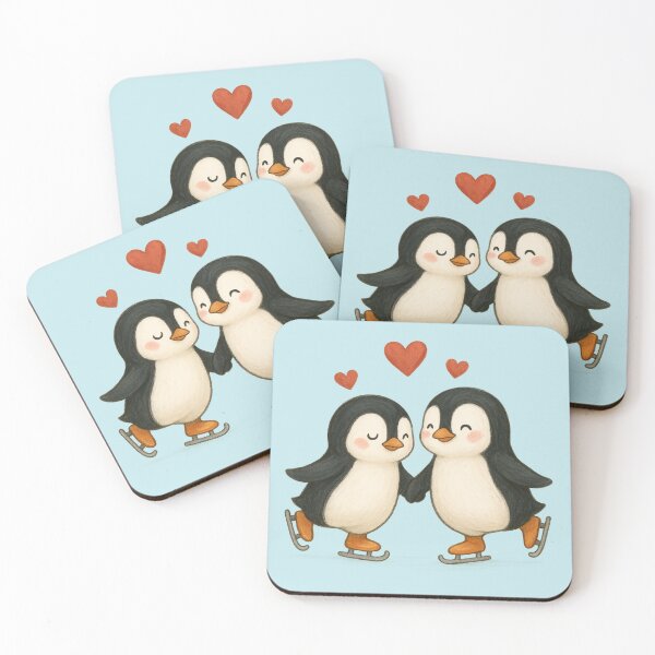 Item preview, Skating Penguins Christmas Valentine's Day designed and sold by Prints-by-Olaf.