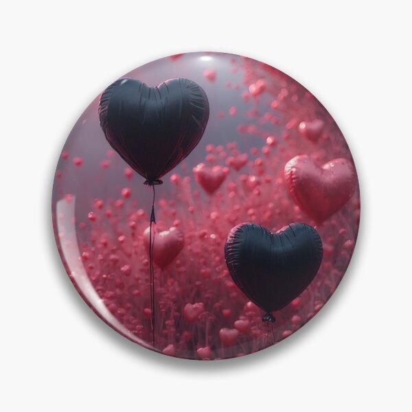 Item preview, Heart-shaped balloons in a field of love designed and sold by Mianku | Für das Leben.