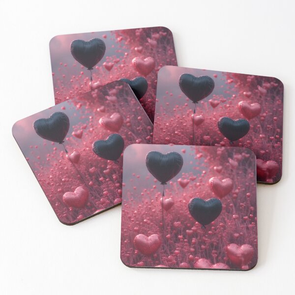 Item preview, Heart-shaped balloons in a field of love designed and sold by Mianku | Für das Leben.